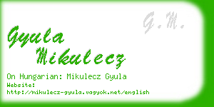 gyula mikulecz business card